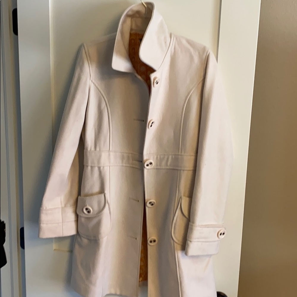 Cream Tulle pea coat